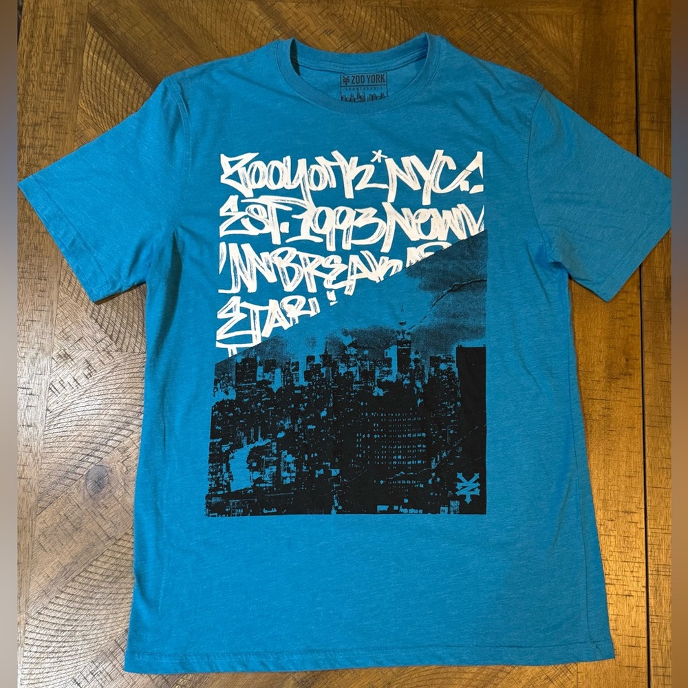 Zoo York Y2K Teal Graphic Tee men’s size Large